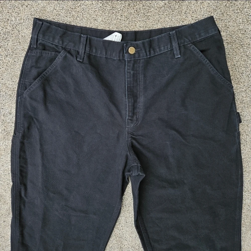Carhartt Pants Dungaree Fit Cargo Work Pants Black B11 BLK Men's Size 38x32